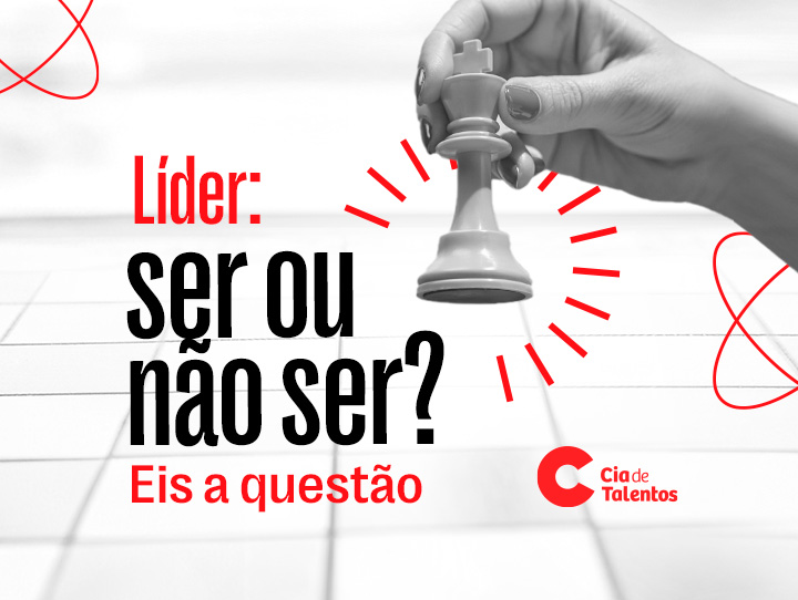 A imagem que ilustra o artigo traz, à esquerda, o título: Líder: ser ou não ser?Eis a questão. À direita, uma mão feminina segura no ar o rei, peça mais importante do jogo de xadrez.
